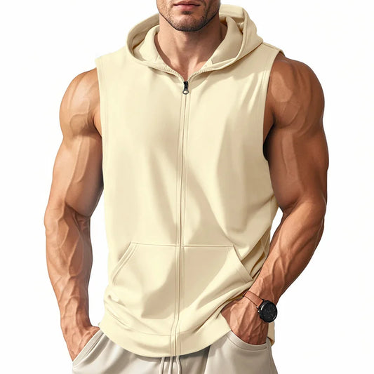 Hooded Zipper Tank Top
