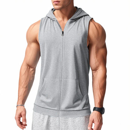 Hooded Zipper Tank Top