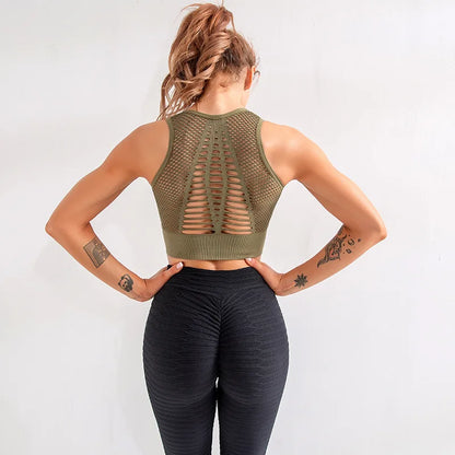 Seamless Mesh Women Sports Bras