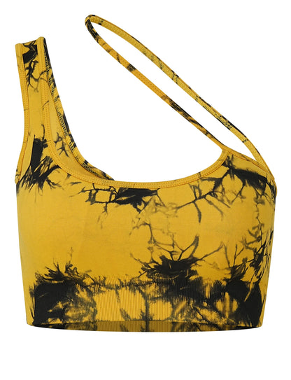 yellow tie-dye suit