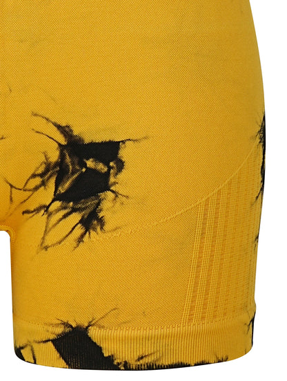 yellow tie-dye suit