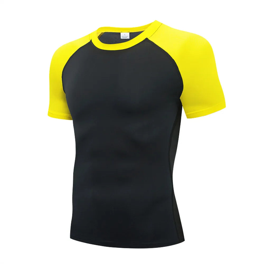 Men's T Shirt Outdoor Training Fitness Gym Jogging Running Sweatshirt Bat/-Man Compression Shirts Tight Elastic Breathable