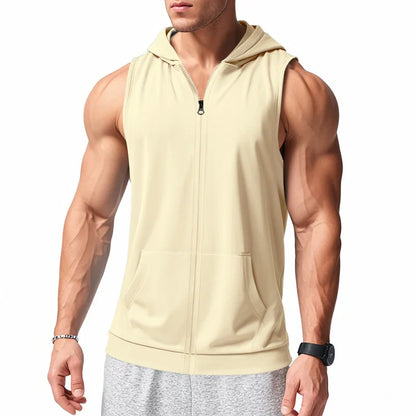 Hooded Zipper Tank Top