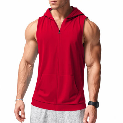Hooded Zipper Tank Top