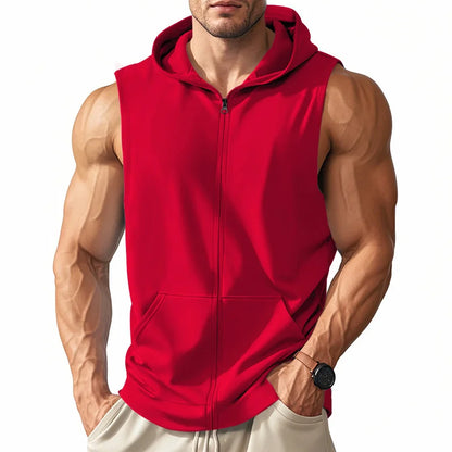 Hooded Zipper Tank Top